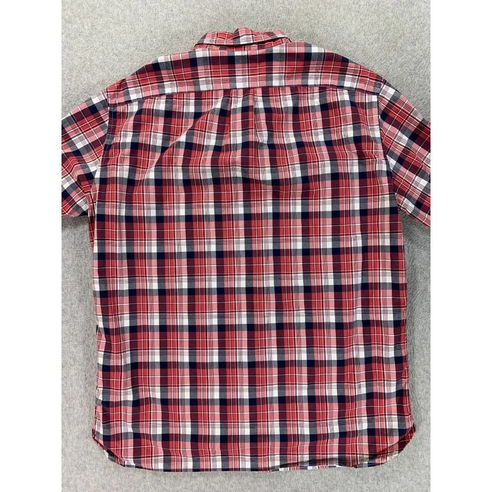 J Crew Slim‎ Fit Plaid Long Sleeve Button Down Shirt (Men's XL) Red